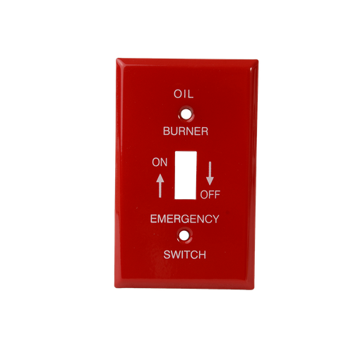 Util. Plate,Red Emerg Oil Burn