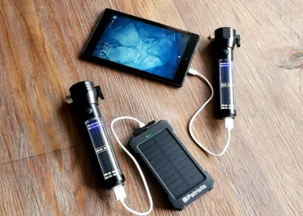 HaloXT Tactical 9-in-1 Solar Flashlight