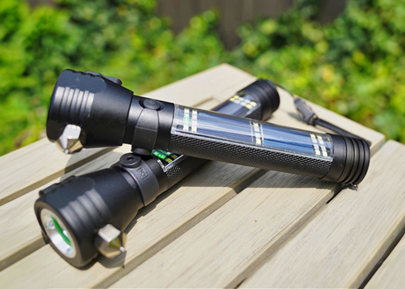 HaloXT Tactical 9-in-1 Solar Flashlight
