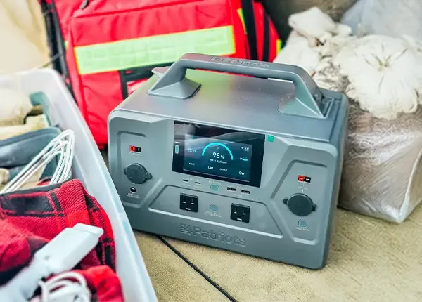 4Patriots Patriot Power Generator 1200 stored in the back of a vehicle.
