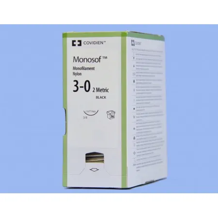 Suture, Conventional Cutting, Size 3-0, Black, 18", Needle PC-12, 3/8 Circle, 3 dz/bx