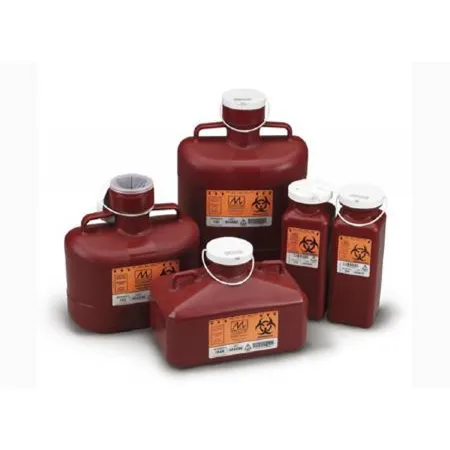 Sharps Container 23 Qt Locking Cap Red, 4/Cs