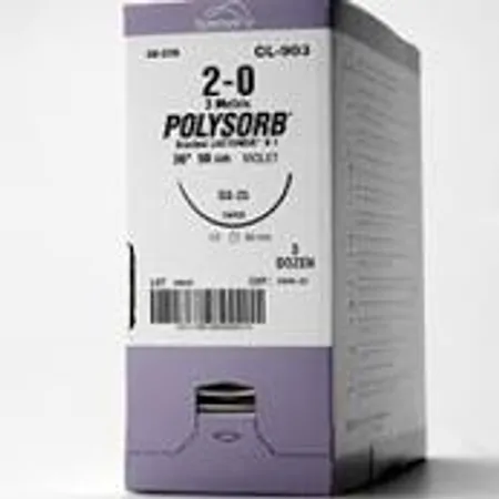 Suture, Premium Reverse Cutting, Size 6-0, Undyed, 18", Needle P-10, 3/8 Circle, 1 dz/bx