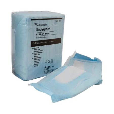 Underpad Moderate Absorbency 23" x 36" Light Blue, 150/Cs