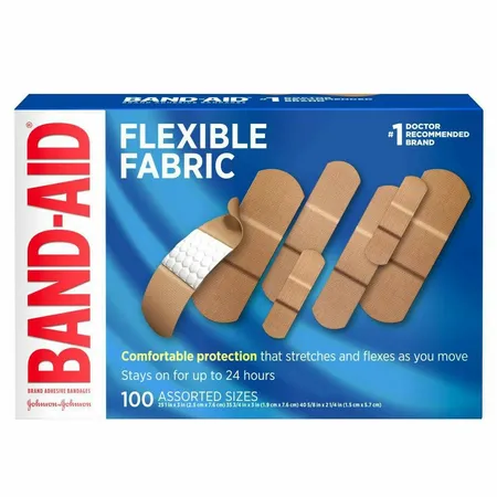 Bandage Adhesive Fabric Band-Aid Assorted, 100/Box