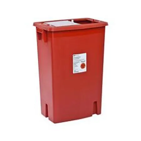 Sharps Container 18 Gal Sliding Lid Red, 5/Cs