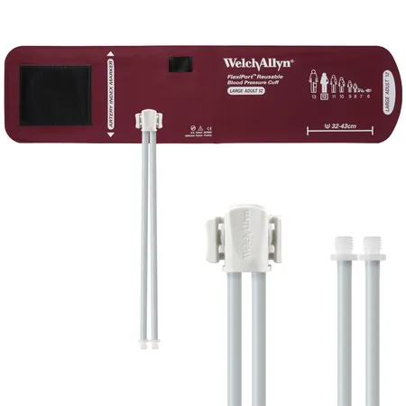 Blood Pressure Cuff Large Adult 2-Tube Male Screw Reusable, Ea