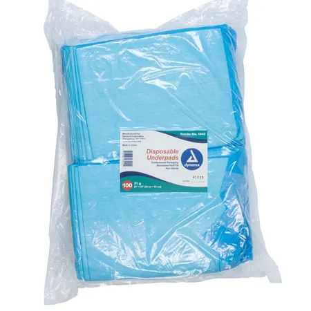 Underpad Heavy Absorbency 23" x 24" (31 gm) Blue, 200/Cs