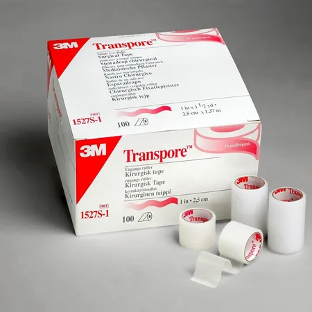 Tape Surgical Transpore 1" x 1.5 yds Transparent, 100/Box