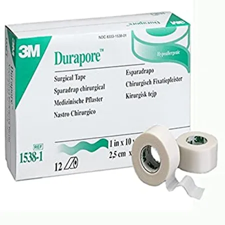 Tape Surgical Durapore 1" x 10 yds White, 12/Bx