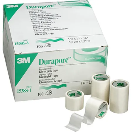 Tape Surgical Durapore 1" x 1.5 yds White, 100/Box