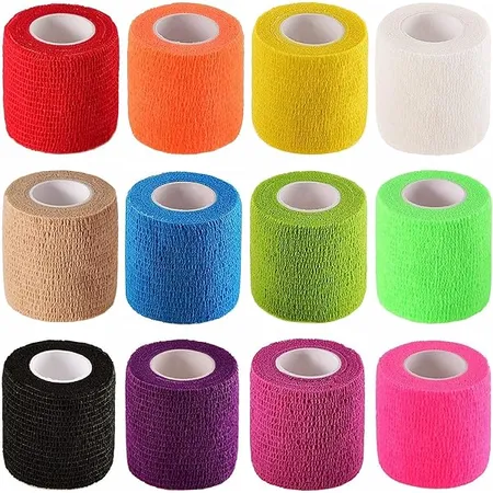 Cohesive Bandage, Assorted Colors (6-Blue, 6-Purple, 6-Red, 6-Green, 6-Pink), 1" x 5 yds, 30/bx