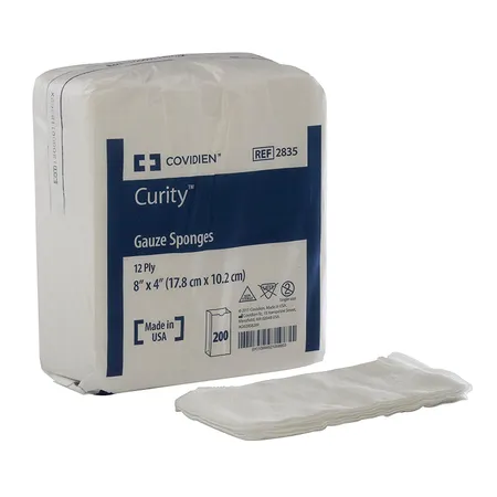 Gauze Sponge Curity Woven N/S 4" x 8" 12-Ply 200/Bg, 10/Cs