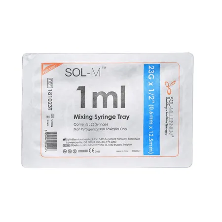 Mixing Syringe 1mL 23G x 1/2", 25/Tray