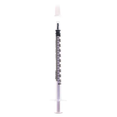 TB Syringe 1 mL Luer Slip with Cap, 100/Bx