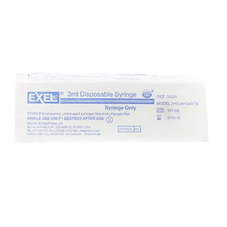 Syringe 3 mL Luer Slip, 100/Bx