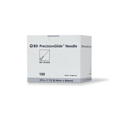 Needle, Hypodermic, PrecisionGlide, 27G x 1.5" Regular Bevel, 100/Bx