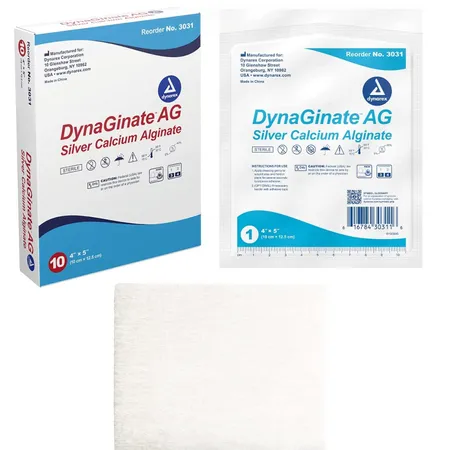 Dressing Silver Calcium Alginate 4'' x 5'', 10/Bx