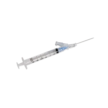 Syringe, Safety, Detachable Needle, 3 mL 23G x 1 1/2", SafetyGlide, Luer-Lok, 50/Bx