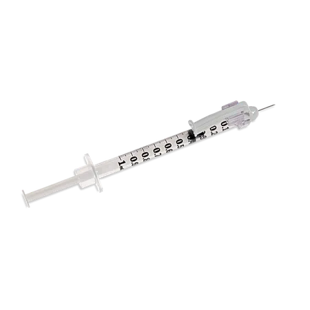 TB Syringe SafetyGlide 1 mL 27 G x 3/8" intradermal bevel, 100/Bx