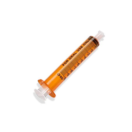 Oral Syringe 10 mL Tip Cap Amber, 100/Pk