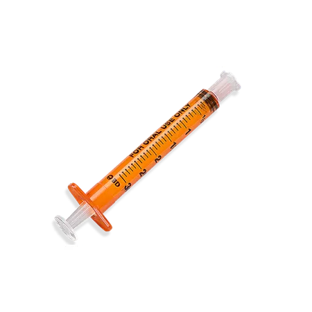 Oral Syringe 3 mL Tip Cap Amber, 100/Pk