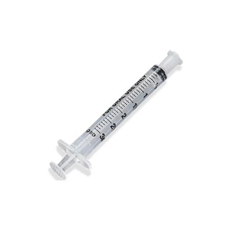 Syringe Oral, 3 mL, Luer Slip Cap, Clear, 100/Pk