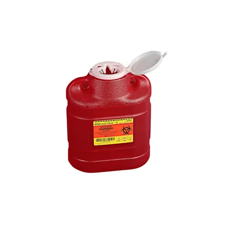 Sharps Container 6.9 Qt Hinge Cap Red, Ea