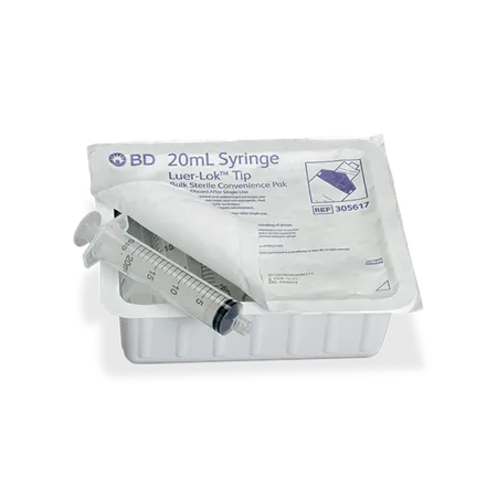 Syringe, 20 mL, Luer Lok Tip, Sterile Convenience Tray Pak, 10 Tray 12/Bx