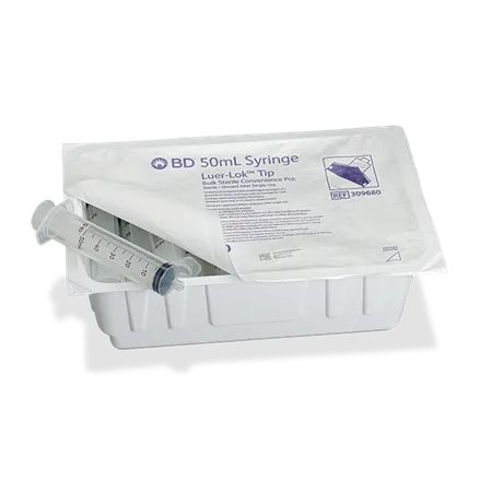 Syringe, 50 mL, Luer Lok Tip, Sterile Convenience Tray Pak 10/Tray 12/Bx