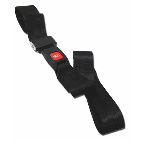 Black, Impervious, Metal Push Button Buckle, Loop Ends, 2 pie