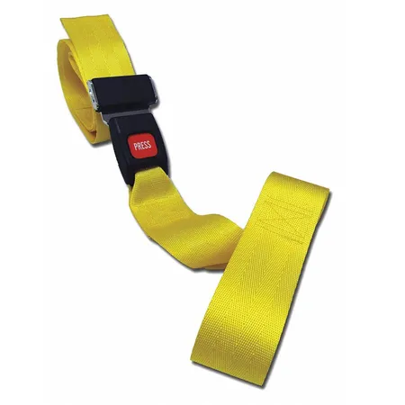 Buckle, Metal Push Button Loop, Ends 5’ 2-Piece Yellow, Ea