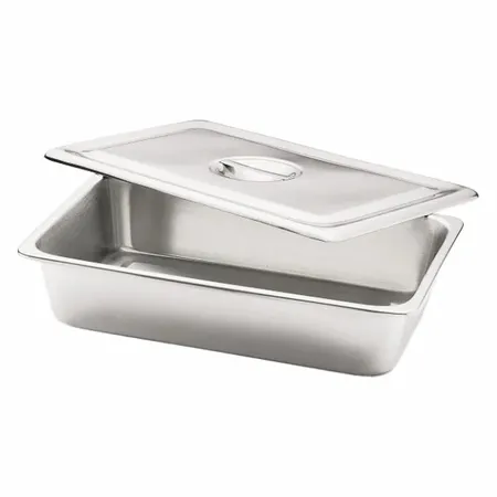 Instrument Tray w/Cover SS Recessed Grip, Ea