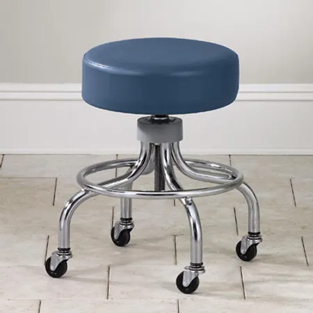 Clinton Industries Chrome Base Stool, Round, Ball Bearing