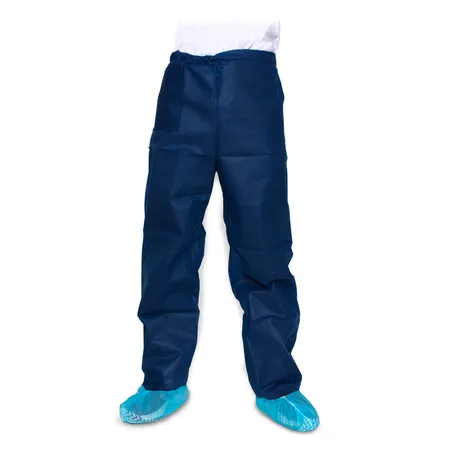 Scrub Pants N/S Disposable Tie Waist Dark Blue Large, 50/Cs