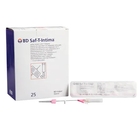 IV Catheter Saf-T-Intima Closed 20G x 1" Pink, 25/Box