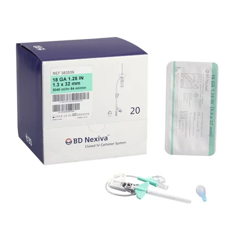 Nexiva™ Closed IV Catheter System, 18G x 1.25", 20/Bx