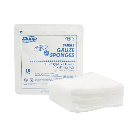Gauze Sponge Type VII Woven Sterile 4" x 4" 12-Ply 10/Tray, 128/Cs