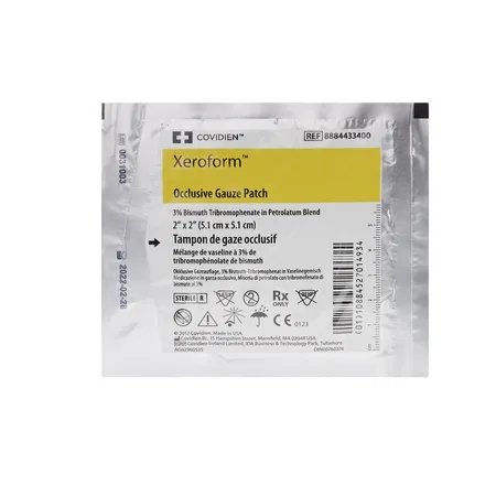 Dressing Xeroform Non-Adherent Occlusive Petrolatum 2" x 2" Foil, 25/Bx
