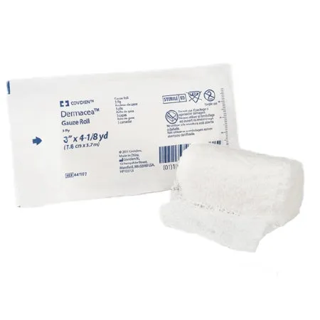 Gauze Bandage Roll Dermacea Low Ply WovenSterile 3" x 4? yds 3-Ply, Ea