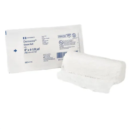 Gauze Bandage Roll Dermacea Low Ply Woven Sterile 6" x 4? yds 3-Ply, Ea