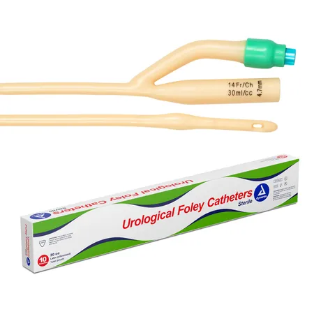 Dynarex Foley Catheters, Latex, Sterile, 30cc, Box/10