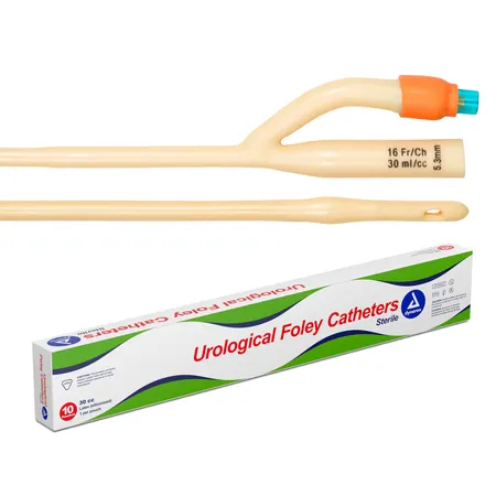 Dynarex Foley Catheters, Latex, Sterile, 30cc, Box/10