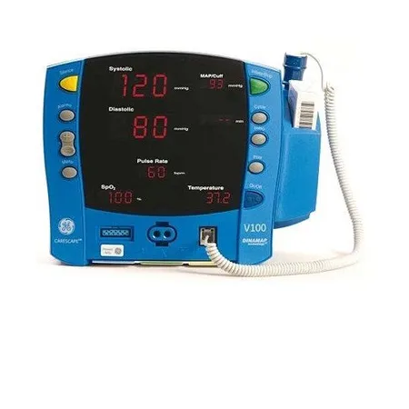 Carescape V100 Model (2108172-001), V100 Monitor with Exergen Temp, Printer & Masimo SpO2, Ea