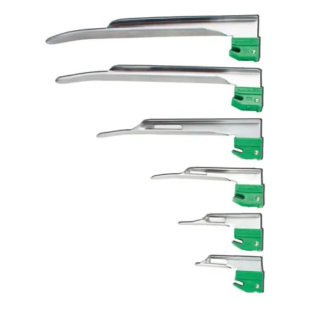 Laryngoscope Blade Fiber Optic Greenline Disposable, Ea