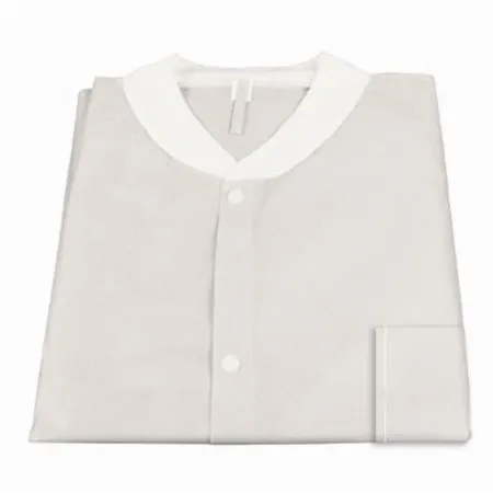 Lab Coat w/Pockets SMS White X-Large Disposable, 30/Cs