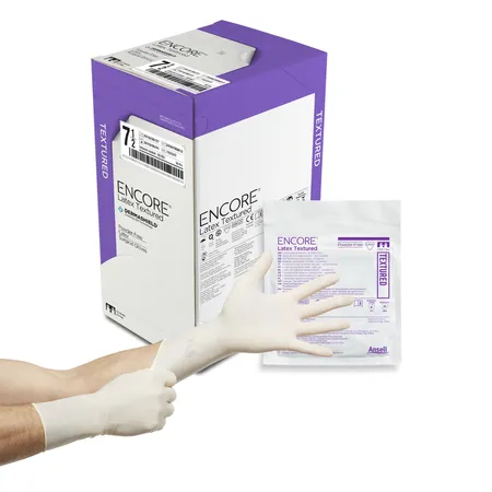 Glove Surgical Latex Textured Sterile PF Size 7.5 Natural, 50 Pr/Bx