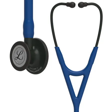 Stethoscope, Black Finish Chestpiece, Navy Blue Tube, 27" Ea