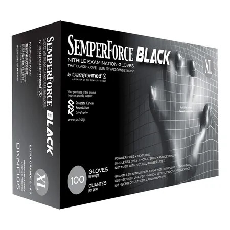 Glove Exam Nitrile N/S PF Black X-Large, 100/Bx