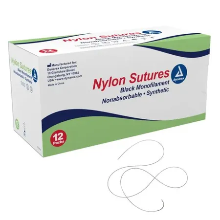 Suture Nylon 5-0 Black Mono 18" C3, 12/Bx